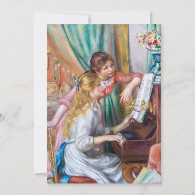 Carte De Remerciements Pierre Auguste Renoir - Jeunes Filles au Piano (Devant)