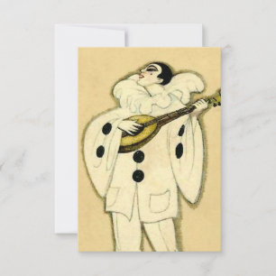 Carte De Remerciements Pierrot Serenades a Crescent Moon par Sophia Chios