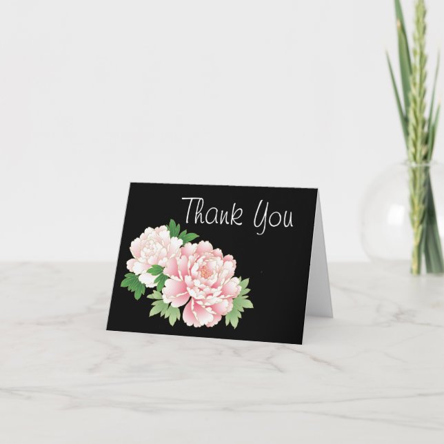 Carte De Remerciements Pies roses Japonais Floral Kimono (Devant)