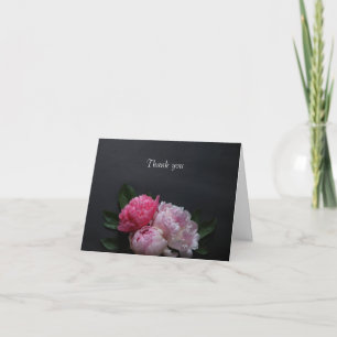 Carte De Remerciements Pies roses sur arrière - plan foncé