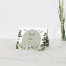 Pine Tree Forest Mountain Couple Shower Folded