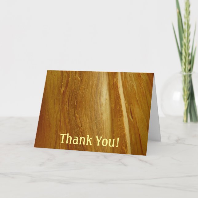 Carte De Remerciements Pine Wood II Faux Texture en bois (Devant)