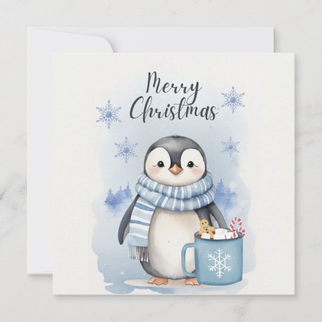 Carte De Remerciements "Pingouin mignon 3" (Devant)