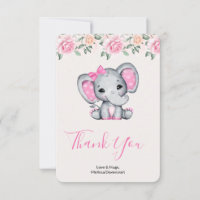 Pink Baby Elephant and Roses Border