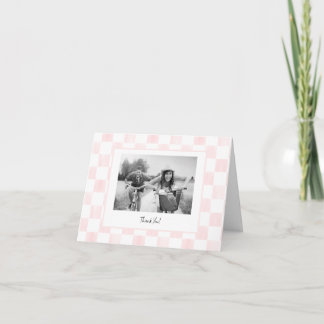 Carte De Remerciements Pink Checkerboard Personalized Photo