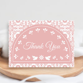 Carte De Remerciements Pink Cielito Lindo Papel Picado Baby Shower