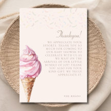 Pink Cute Minimal Aquarelle Baby shower de glace c