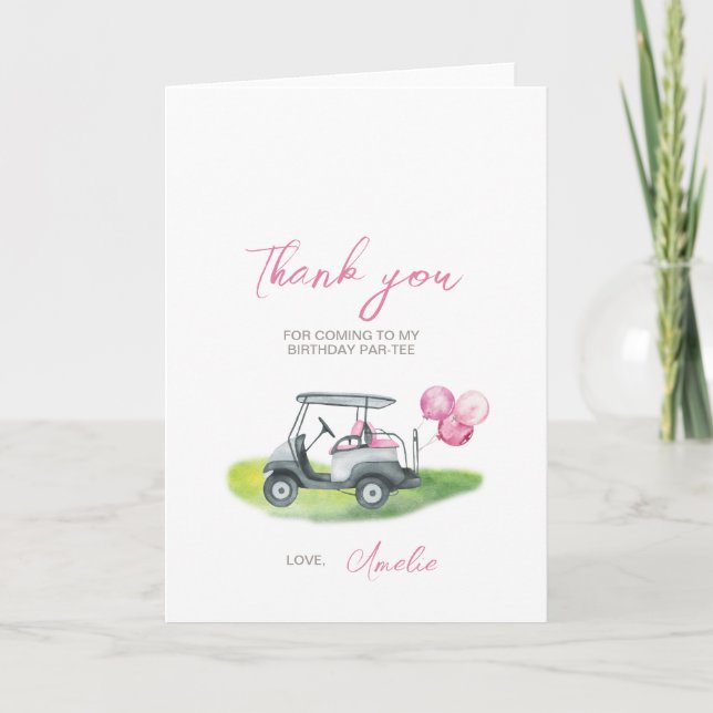 Carte de remerciements Pink Golf (Devant)