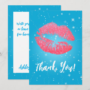 Carte De Remerciements Pink Lipstick KissMerci
