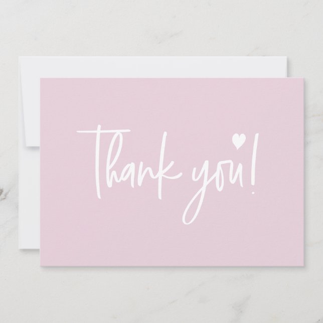 Carte De Remerciements Pink Modern script Baby Girl Douche Couple (Devant)