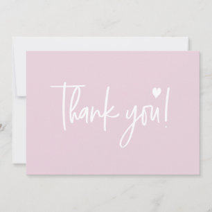 Carte De Remerciements Pink Modern script Baby Girl Douche Couple