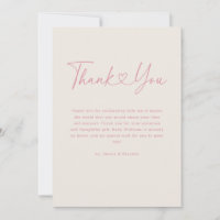 Pink Oh Baby Heart Calligraphie Baby shower simple