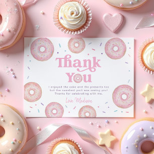 Carte De Remerciements Pink Pastel Donut Sprinkday