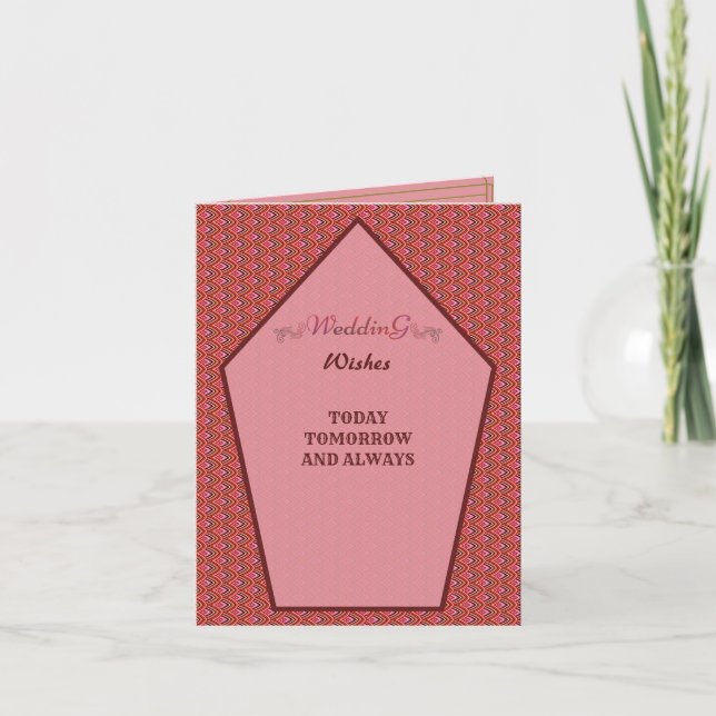 Carte De Remerciements Pink Pattren Mariage Salutations de souhaits de fé (Devant)