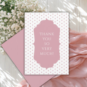 Carte De Remerciements Pink Polkadot Shabby Chic Vintage