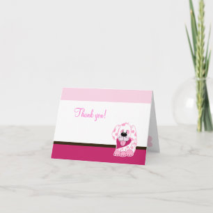 Carte De Remerciements Pink Puppy Dog