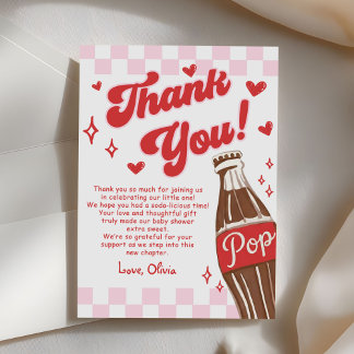 Carte De Remerciements Pink Red She's Ready to Pop Baby Shower