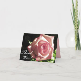 Carte De Remerciements Pink Rose Thank You Notecard