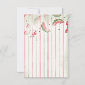 Carte De Remerciements Pink Striped Watermelon First Birthday Party Invit