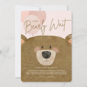 Carte De Remerciements Pink Teddy On Peut Attendre Baby shower Twins