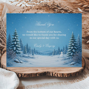 Carte De Remerciements Pins enneigés paisibles sous l'hiver
