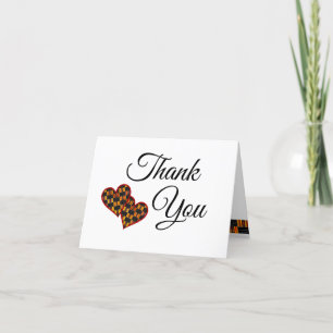 Carte De Remerciements Pinstripe coloré Kente K30 Mariage de coeur