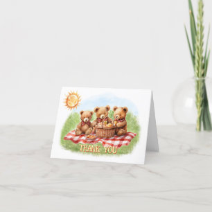 Carte De Remerciements Pique-nique Red Teddy Bear