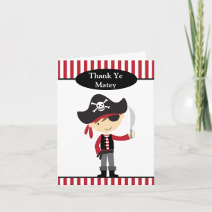 Carte De Remerciements Pirate Boy Note Cards