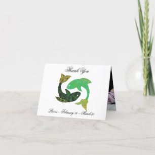 Carte De Remerciements Pisces Impressionniste Peinture Style & Or
