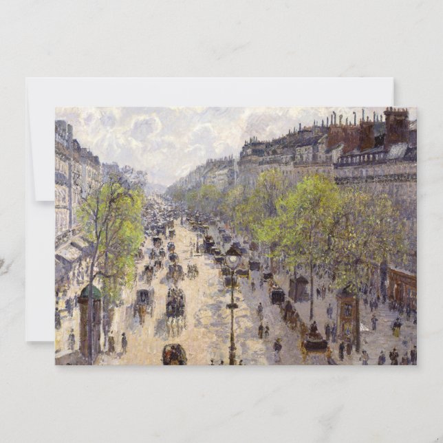 Carte De Remerciements Pissarro - Boulevard Montmartre, Printemps (Devant)