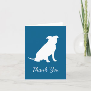 Carte De Remerciements Pit Bull Chien Baby shower Blue Boy Pitbull