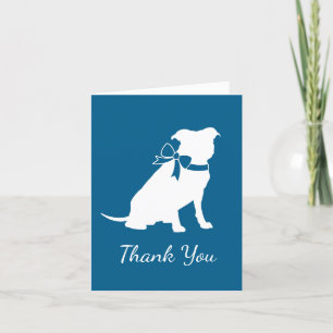 Carte De Remerciements Pit Bull Chien Baby shower Blue Boy Pitbull