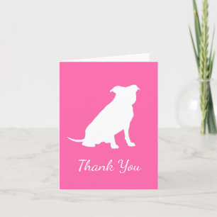 Carte De Remerciements Pit Bull Chien Baby shower rose fille Pitbull