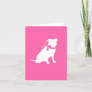 Carte De Remerciements Pit Bull Chien Baby shower rose fille Pitbull