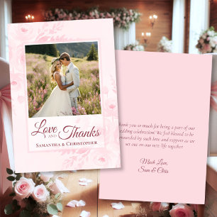 Carte De Remerciements Pivoines roses amour et remerciements Photo et not