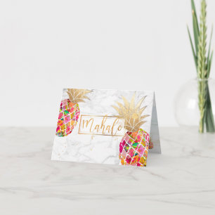 Carte De Remerciements PixDezines Aloha Ananas/Pink/Mahalo