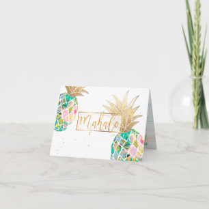 Carte De Remerciements PixDezines Aloha Pineapples/Mahalo
