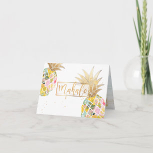 Carte De Remerciements PixDezines Aloha Pineapples/Mahalo