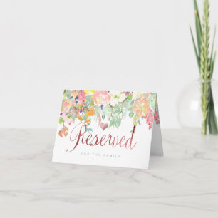 Carte De Remerciements PixDezines Aquarelle Florale/Panneau Réservé/Table