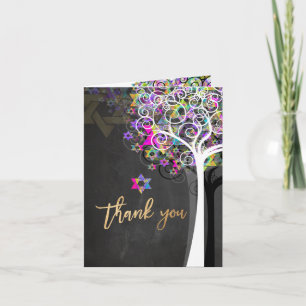 Carte De Remerciements PixDezines arbre de vie/Merci/Chalkboard