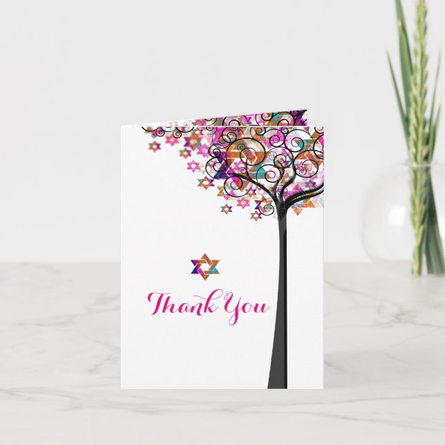 Carte De Remerciements PixDezines arbre de vie/merci/DIYbackground (Devant)