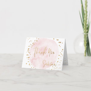 Carte De Remerciements PixDezines Bat mitzvah or rose pâle Aquarelle