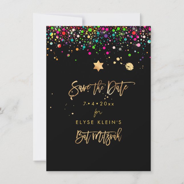 Carte De Remerciements PixDezines Dazzled Rainbow Mitzvah Enregistrer la  (Devant)