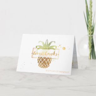 Carte De Remerciements PixDezines faux ananas or/merci
