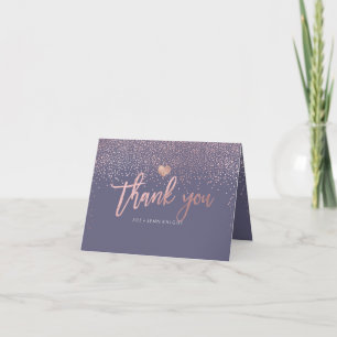 Carte De Remerciements PixDezines Faux Roses Gold Speckles/Merci