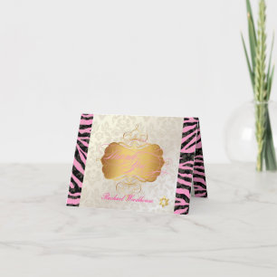 Carte De Remerciements PixDezines Haute Coutour Damask+Zebra Thank You