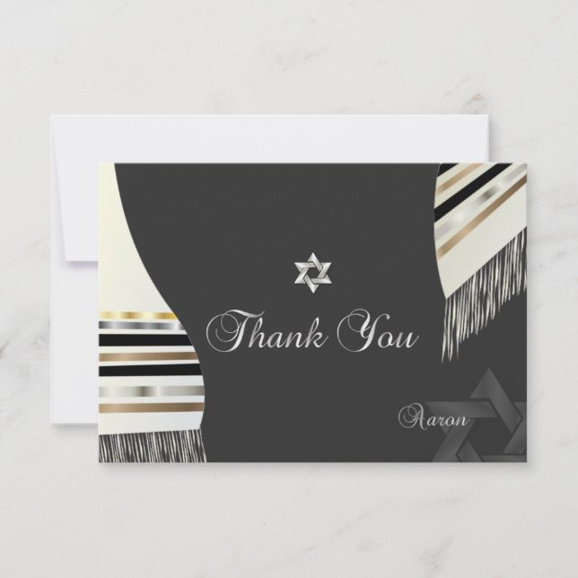 Carte De Remerciements PixDezines tallit mitzvah (Devant)
