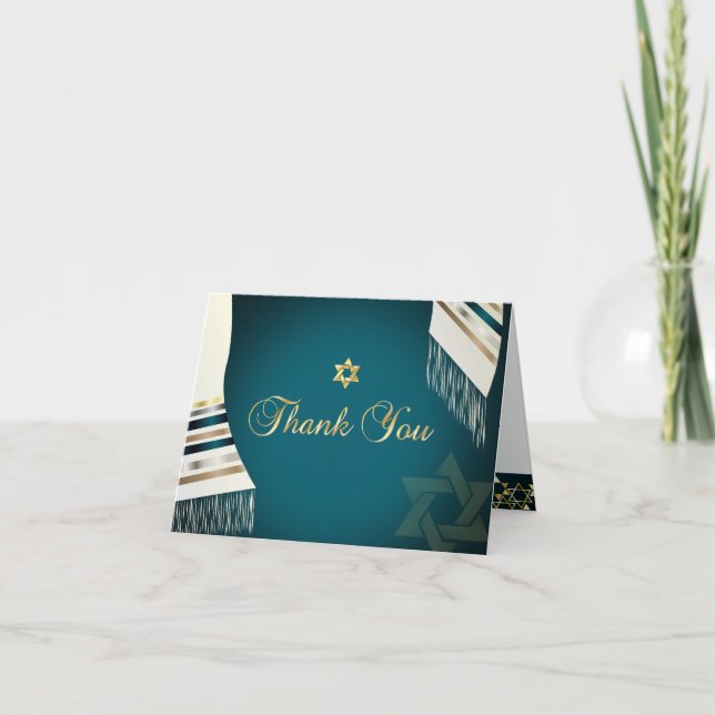 Carte De Remerciements PixDezines tallit mitzvah merci/DO-IT-YOURSELF cou (Devant)