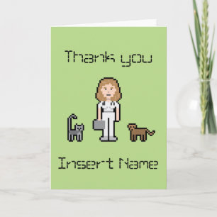 Carte De Remerciements Pixel Femme Vet personnalisé