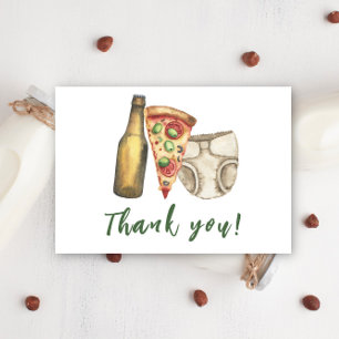 Carte De Remerciements Pizza, bières et couches aussi Cadeaux de bébé Mer